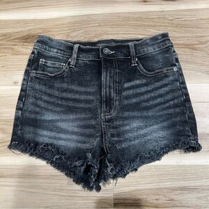 Kendall and Kylie The Drifter High Rise Black Denim Cutoff Shorts Women’s 5/27